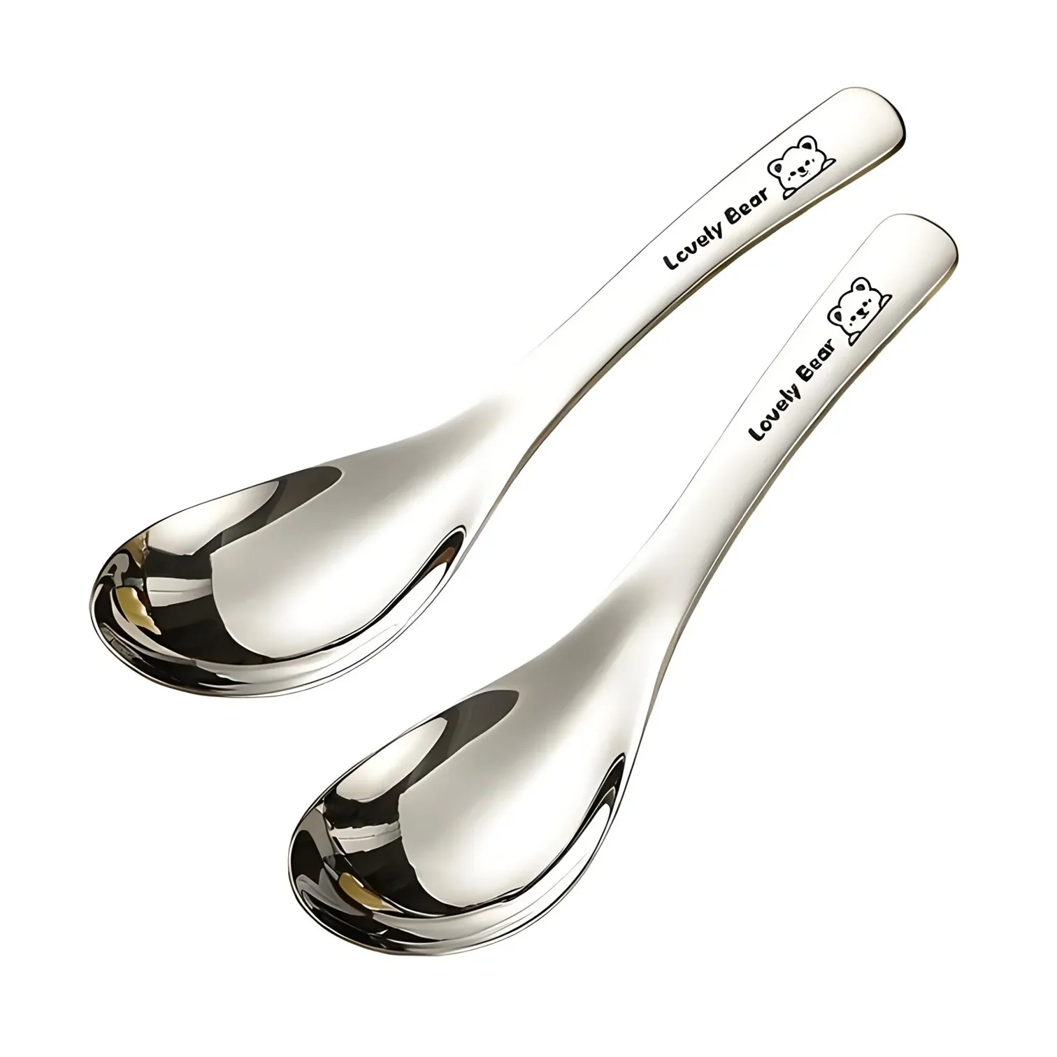Certified Pure 316 Stainless Steel Baby Feeding Spoon Ultra Reflective Well Polished Laser Engraved Dining Soup Spoon
