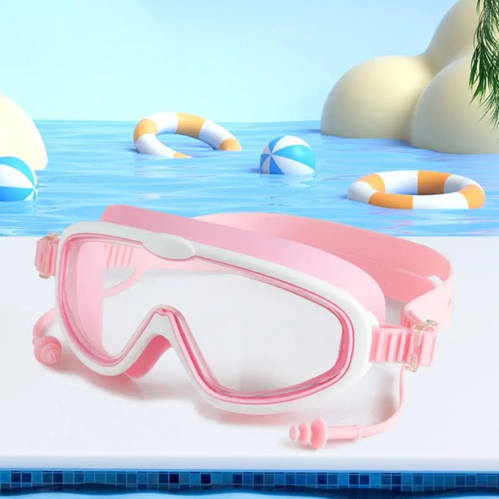 Big Frame Swim Goggles Anti-Fog Wide View Scuba Diving Swimming Glasses with Earplugs for Adult Youth