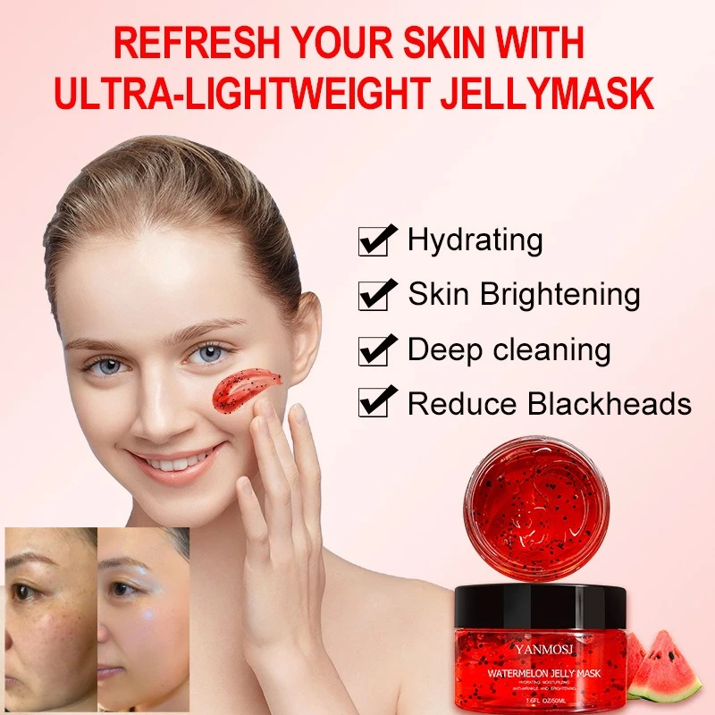 

Watermelon Seed Jelly Mask Application, Cleansing Blackheads, Hyaluronic Acid Moisturising Gel Mask