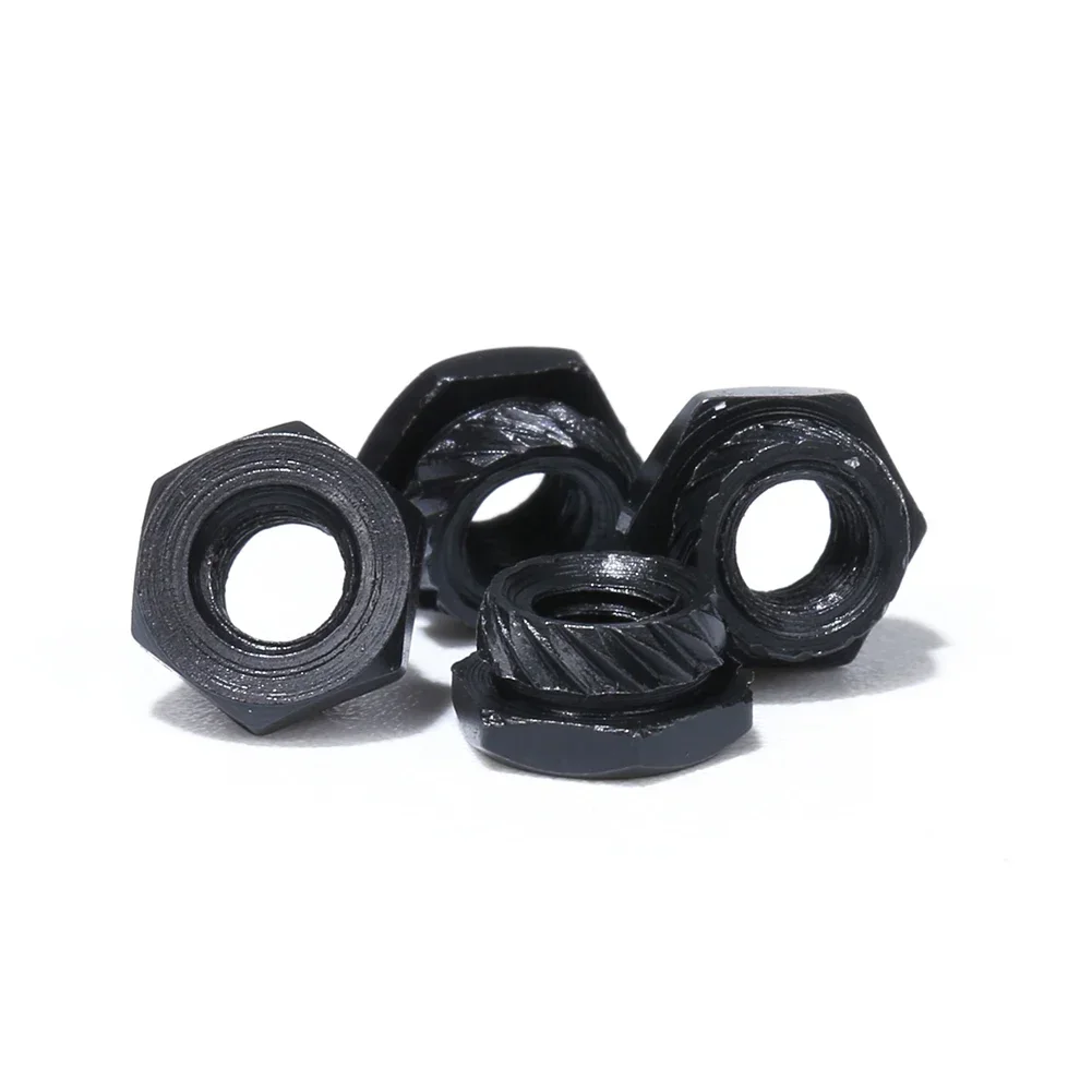 M3 Self‑Locking Press‑Fit Insert Nuts, Hex Knurled Press‑in Nuts Carbon‑Steel Black Plated 20‑Pack for FPV Quad Frame Repair