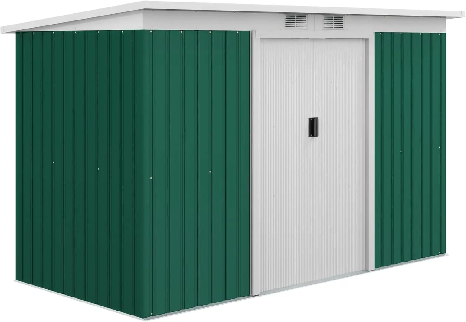 9' x 4' Outdoor Storage Shed, Galvanized Metal Utility Garden Tool House, Lockable Door for Backyard, Bike, Patio, Garage, Lawn