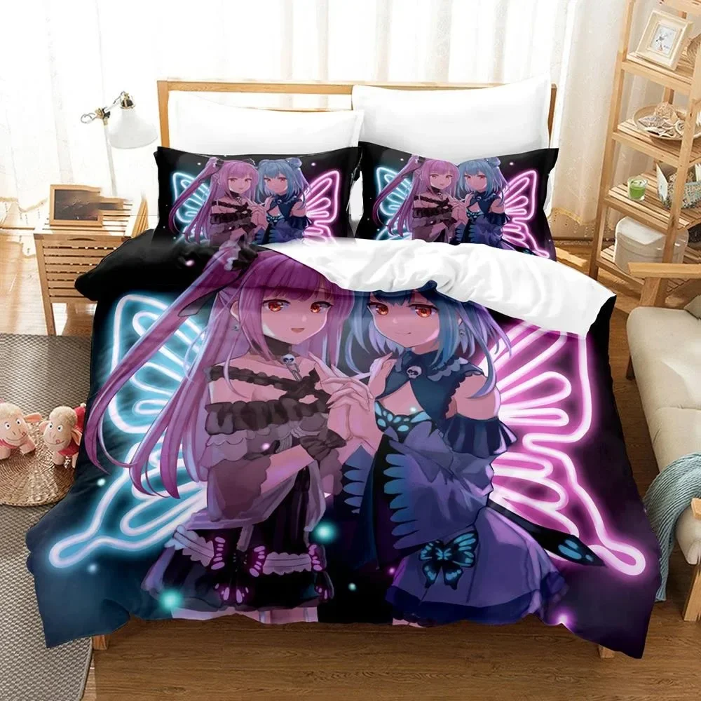 

3D Printed Uruha Rushia Hololive Butterfly Girl Bedding Set Bedroom Soft Modern Bedspreads Comefortable Duvet Cover Pillowcase