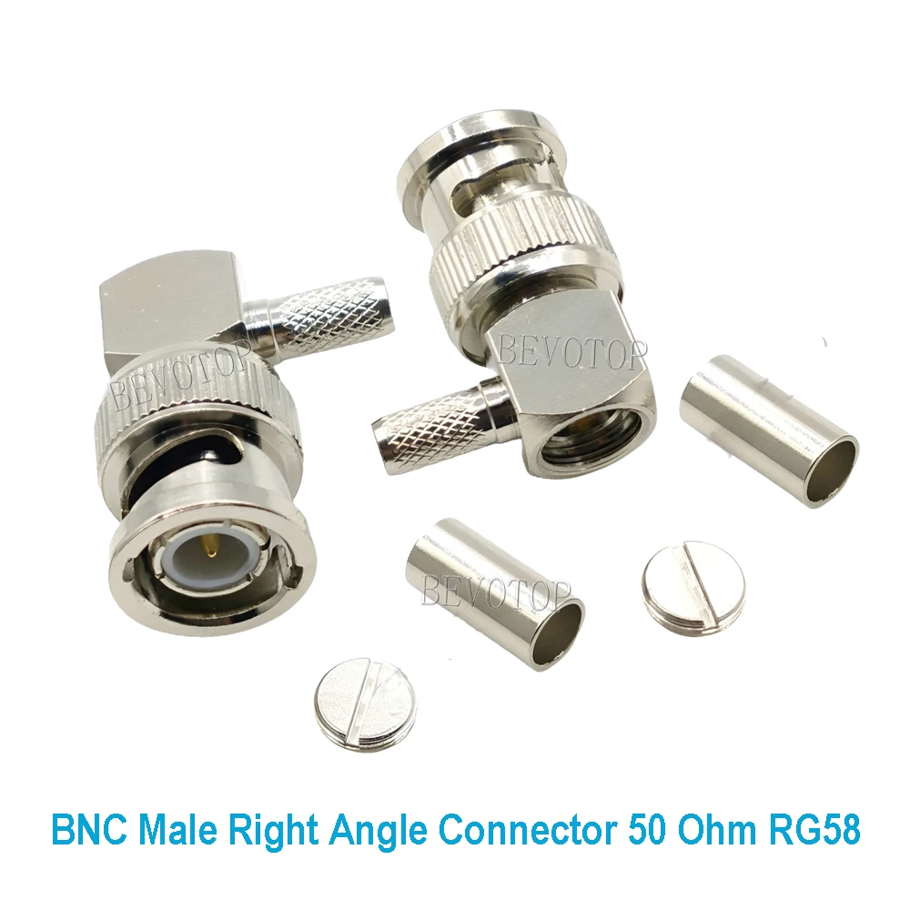 10pcs/lot 4 Types BNC Male Plus/Female Jack Window Q9 Crimp RG58 LMR195 RG223 RG142 RG400 Cable 50-3 RF Connector 50 Ohm