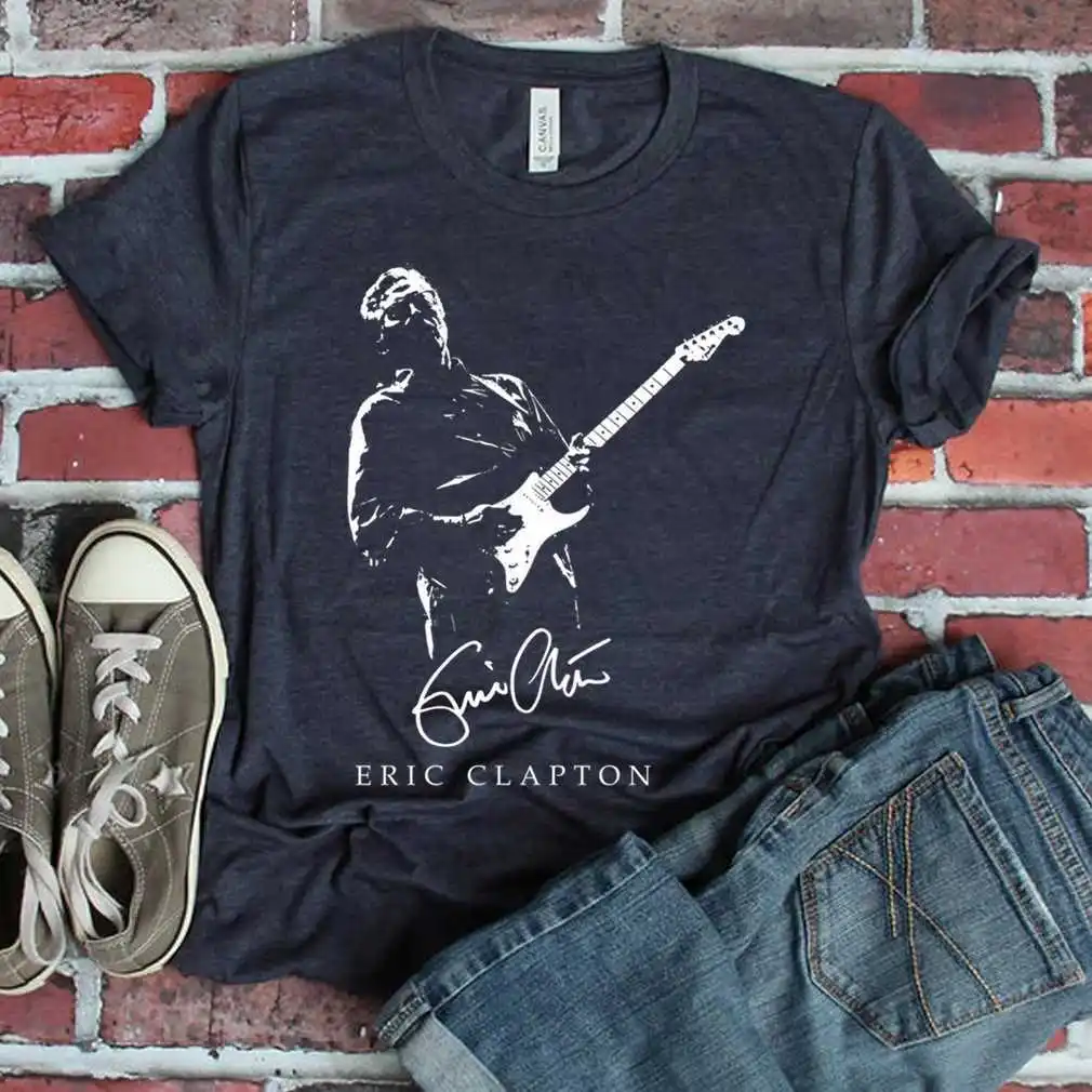 Camiseta divertida de manga larga para hombre, camisa de manga larga con diseño divertido de Eric Clapton, Rock, Blues, música, Stratocaster