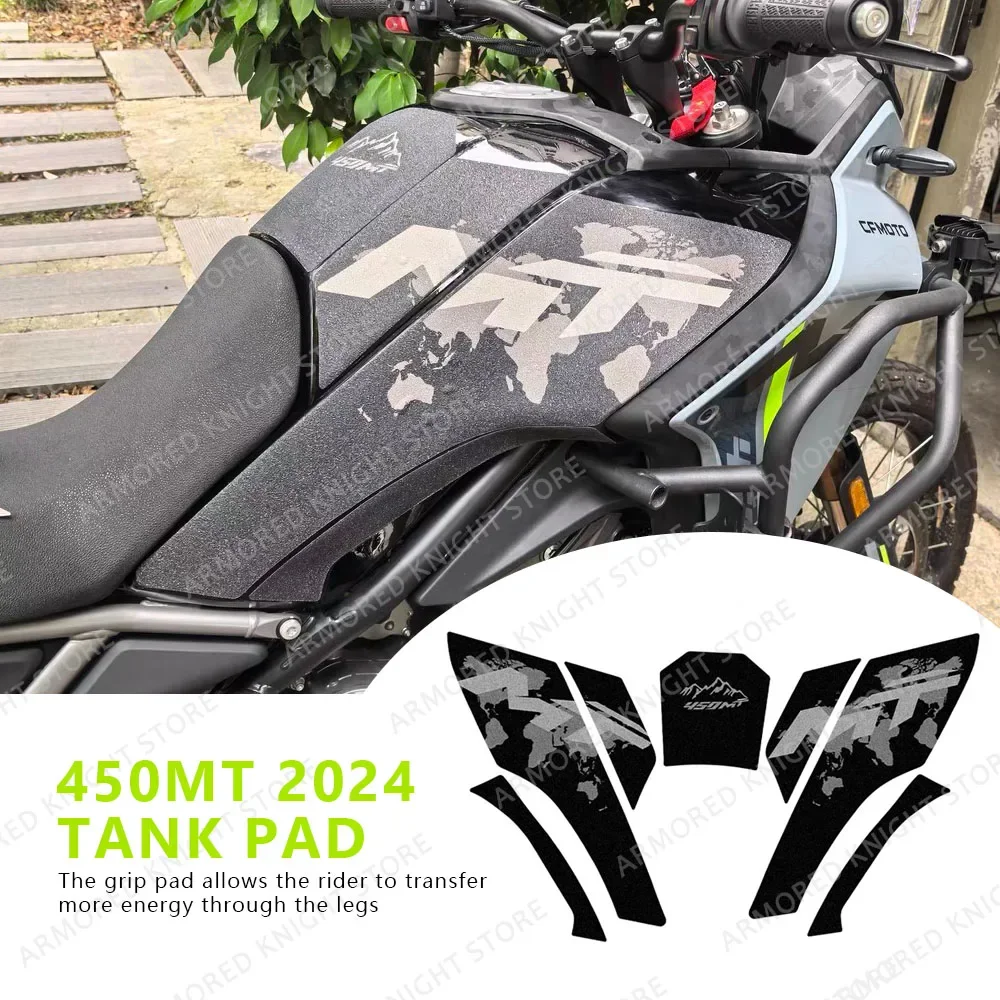 Motorcycle Anti Slip Fuel Oil Tank Pad Side Knee Grip Decal Protector Sticker Pads Stickers For CFMOTO 450MT 450 MT 2024