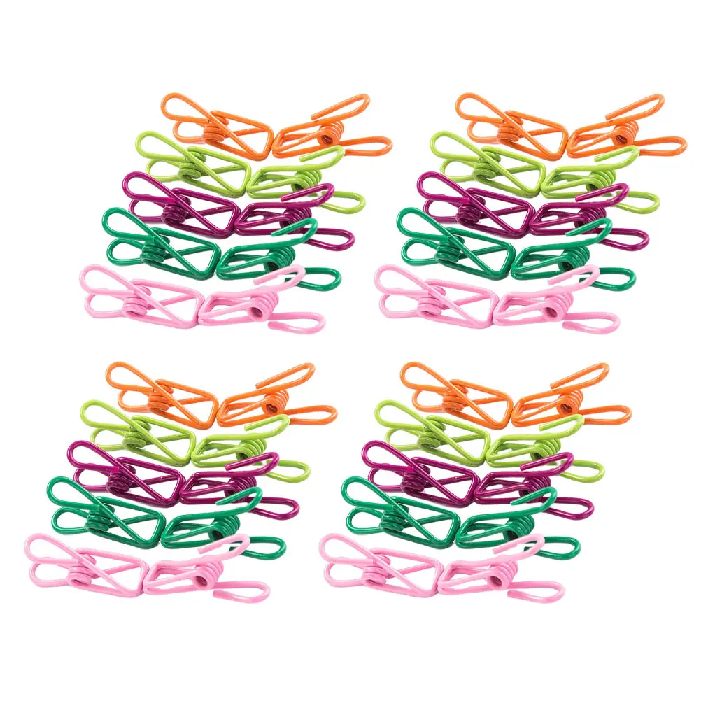 

50 Pcs Mini Clothes Clips Stainless Steel PVC Windproof Hanger Non Slid Delicate For Socks Towel Scarf Gloves Baby