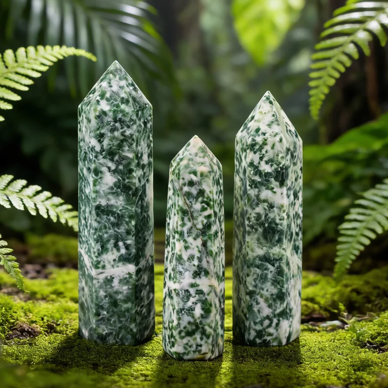 1pc Natural Crystal Stone 5-8cm Qinghai Jade Obelisk Point Healing Pillar Mineral Specimen Reiki Crafts Home Decor DIY Gift