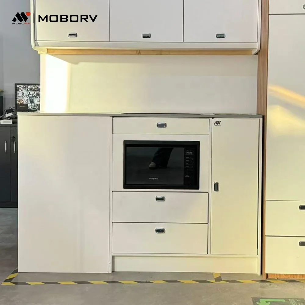 MOBORV CE Certified Appliances Bed Lift System DIY Kit Camper Van Conversion Furniture and Appliance Fridge Microwave and Sink