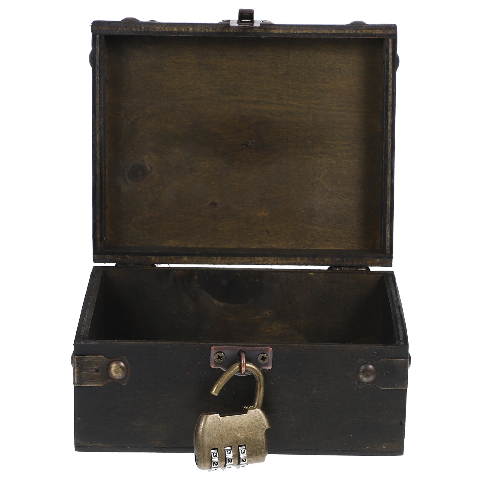 

Wooden Vintage Storage Box Hinged Lid Retro Treasure Chest Jewelry Organizer Decorative Trinket Holder Packaging Case