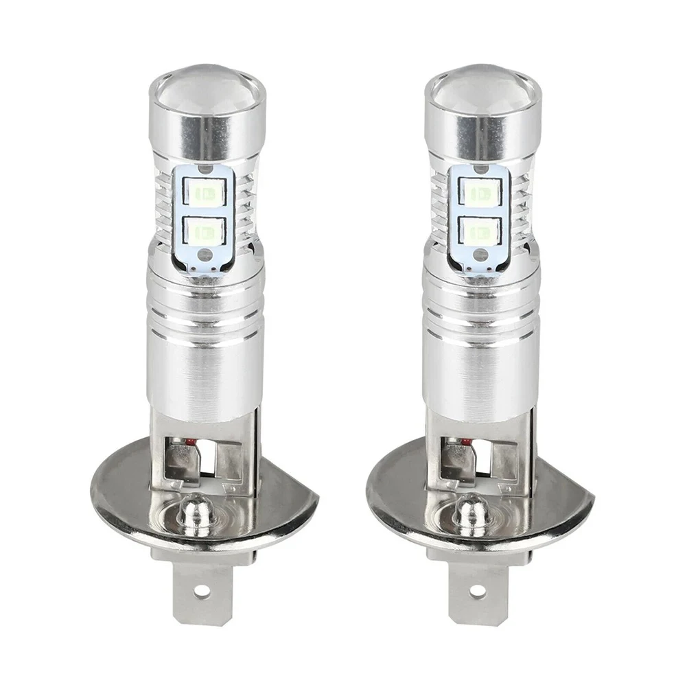 Experience the perfect combination of power and style with 2 H1 100W LED fog headlight bulbs 8000K ice blue light