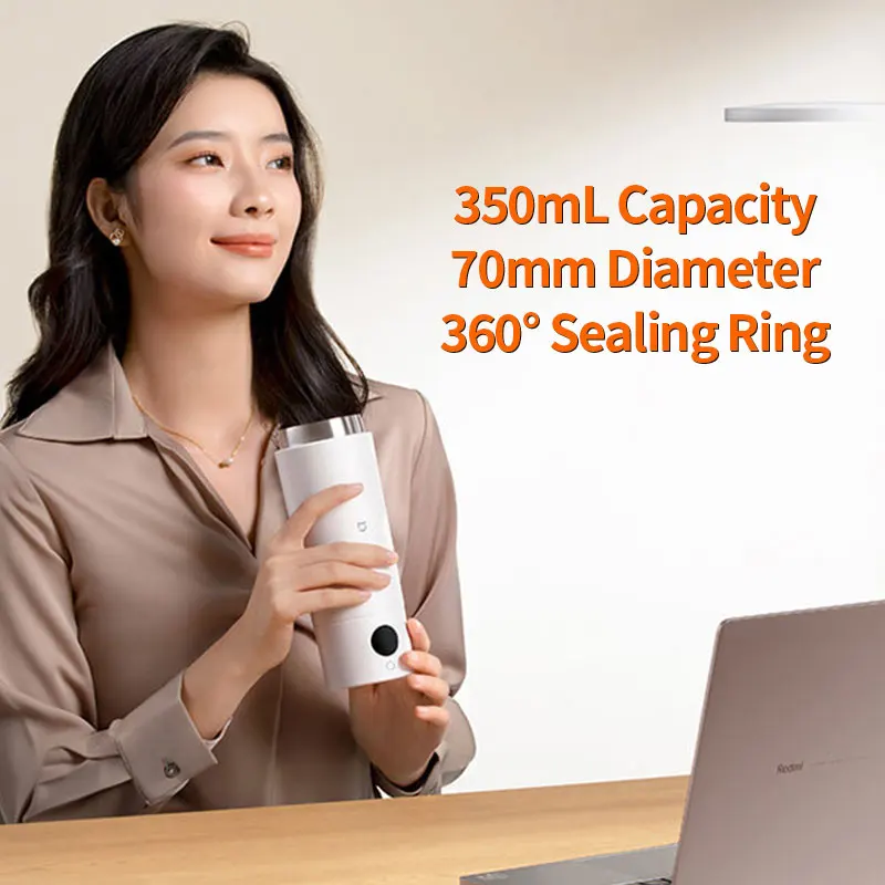 Xiaomi 2in1 Portable Electric Water Kettle Insulated Cup 2 LED Screen 350ml 12H Double-layer Smart Temperature Control Fast Boil