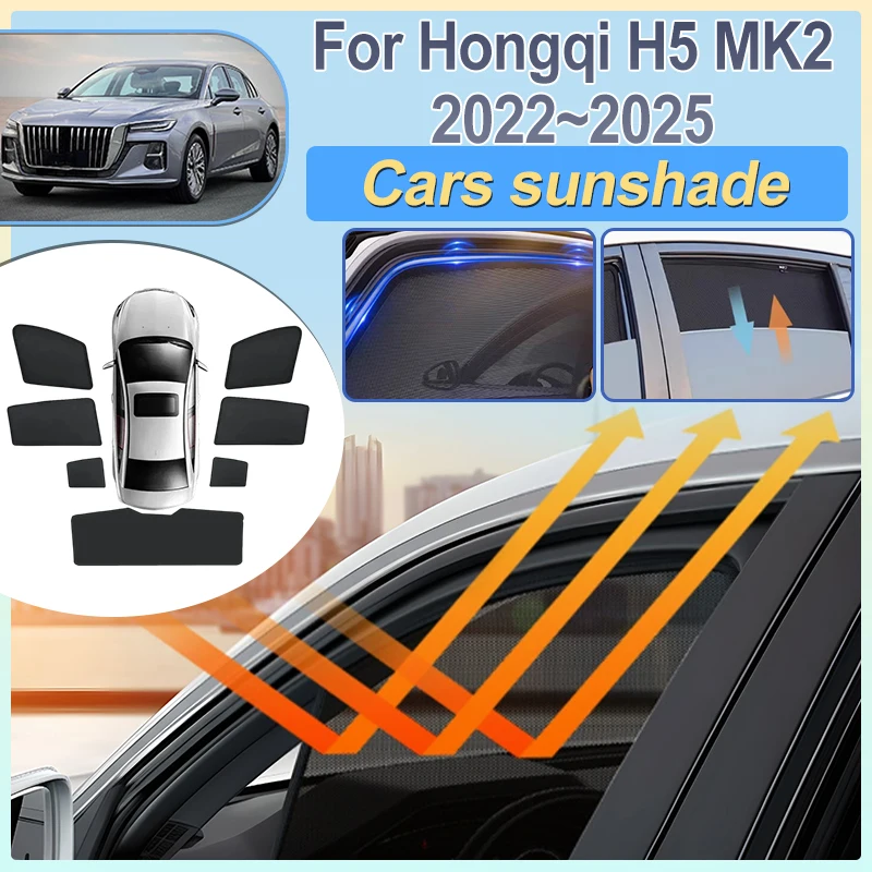 

For Hongqi H5 Accessories 2022 2023 2024 2025 MK2 Ousado Car Sun Shades Side Glass Mesh Privacy Sun Shield Protector Accessories