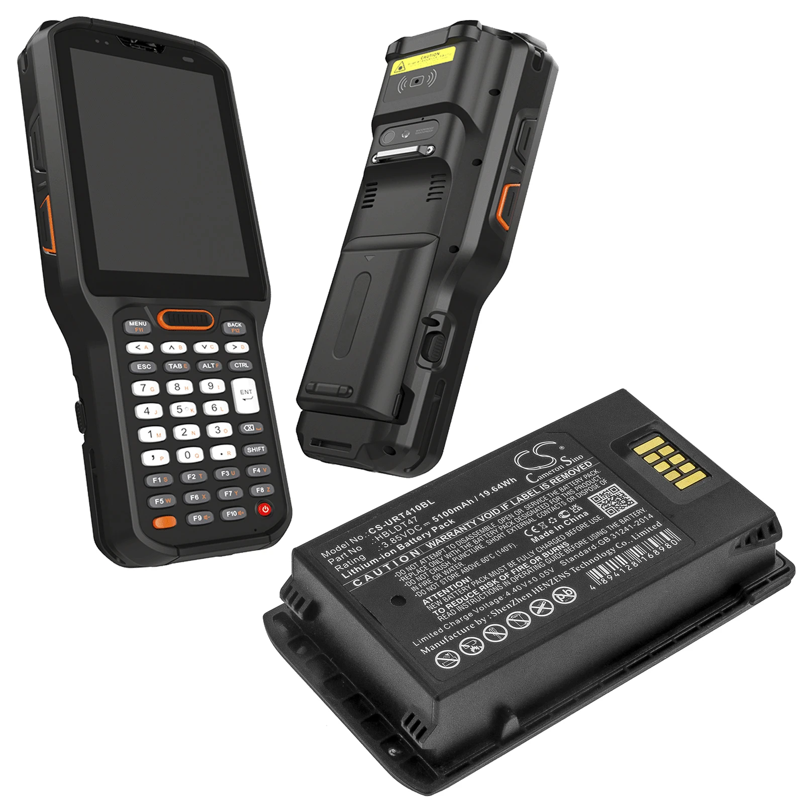 3.85V 5100mAh Barcode Scanner Battery HBLDT47 for Urovo RT40