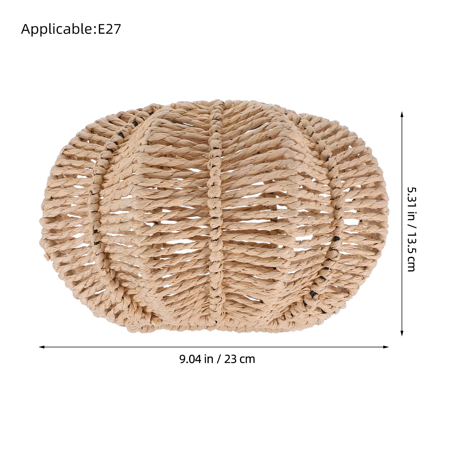 Handwoven Retro Pumpkin Lampshade Woven Paper Rope Shade Compatible with E27 Bulb Holder for Ceiling Pendant Floor Lamp Lighting