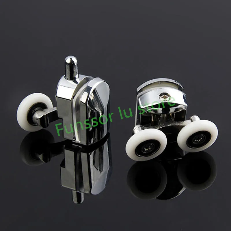 4pcs Zinc alloy double shower door roller wheel runner bearing diameter 23mm/25mm