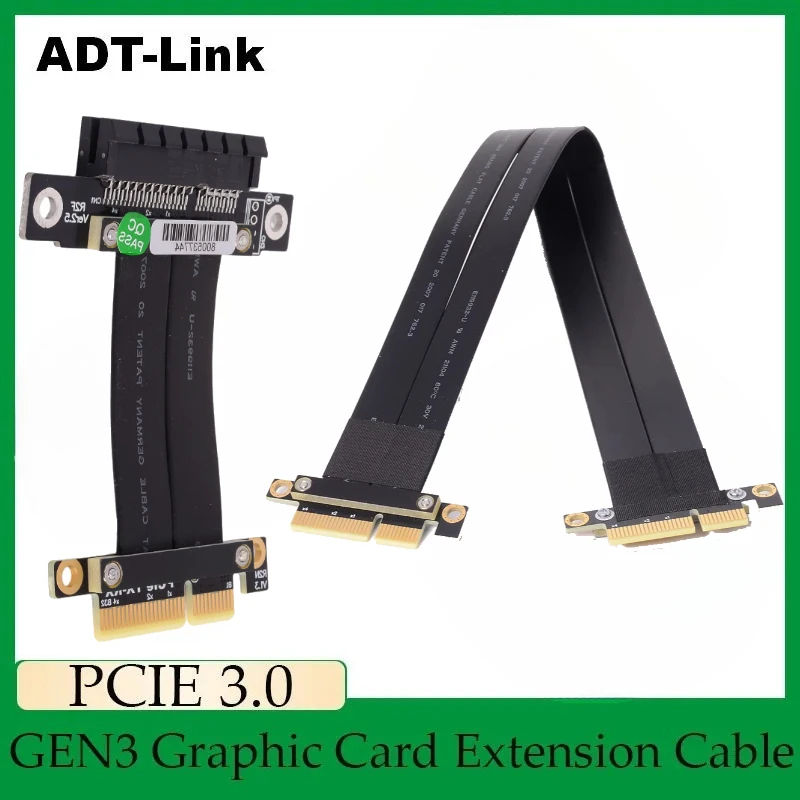 ADT-Link PCI-E 3.0 x4 Jumper PCI-Express 4X Riser Cable Male to Male Server TX-RX Signal Docking GPU Card Adapter Riser Extender