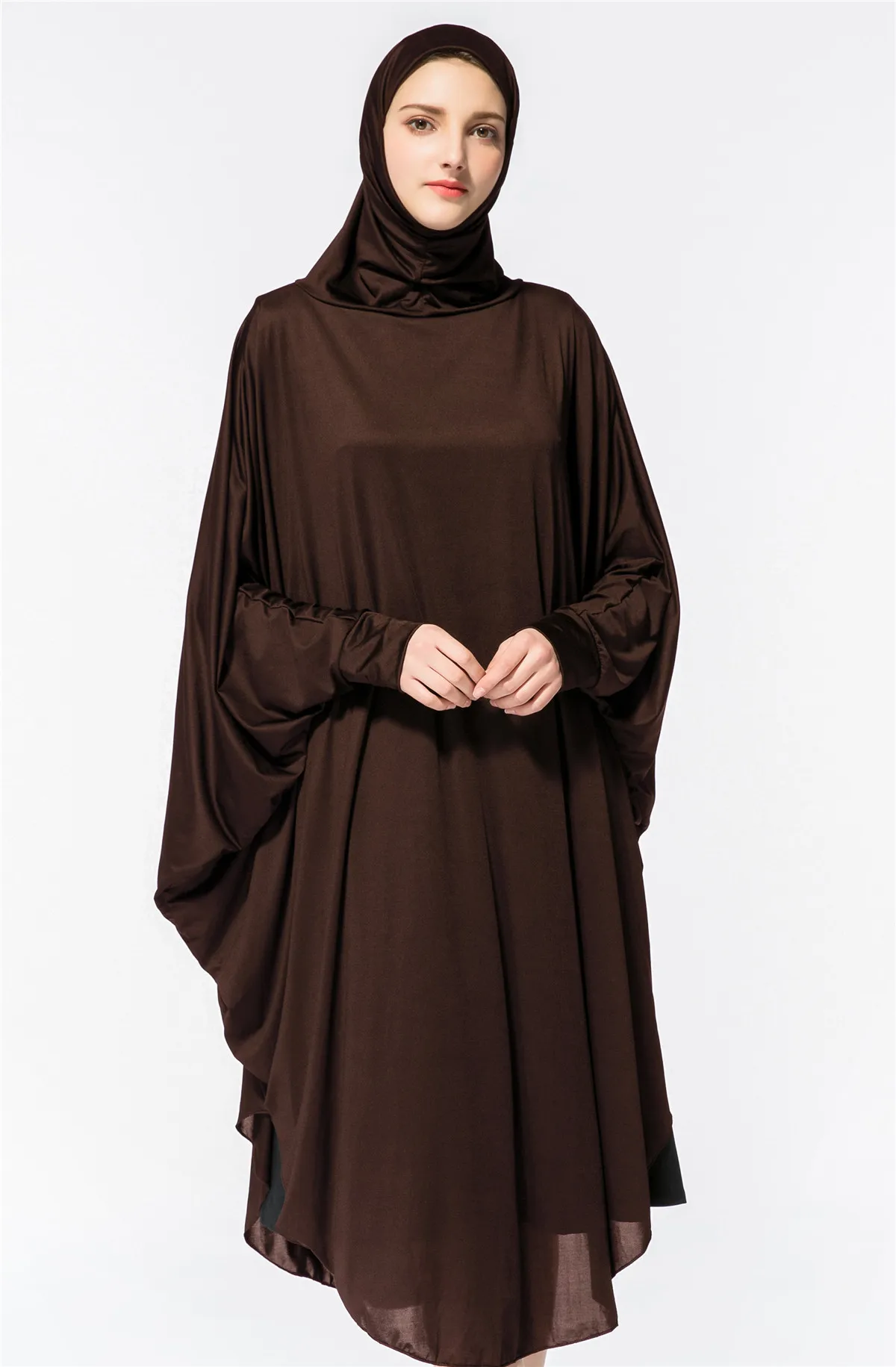 Ramadan Long Khimar Muslim Prayer Garment Eid Djellaba Abaya Burqa Women Middle East Islam Clothing Turkey Kaftan Dress Jalabiya