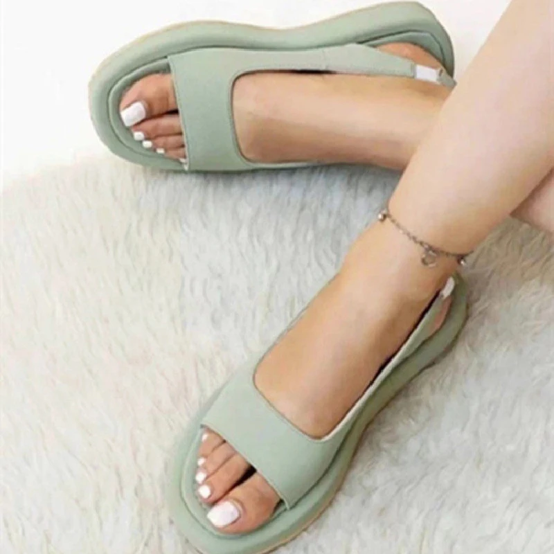 Women Sandals 2023 Summer Shoes For Women Elegant Low Heels Sandals Summer Slip On Platform Sandalias Mujer Flat Heeled Sandals