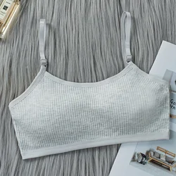 Teen Girls Underwear Training Bra Sports Bra Solid Color Teen Underwear Puberty Bras Full Cup Seamless Push Up Running Yoga Bra