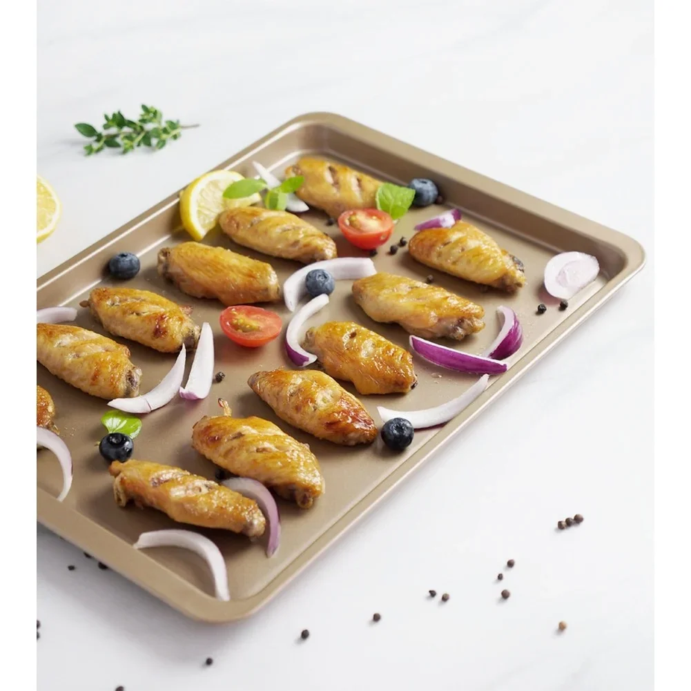 1pc Baking Pan 14.5 Inch Extra Large Black Rectangular Baking Sheet Heavy Duty Non-Stick Coating Baking Pan For Cookies Pizzas