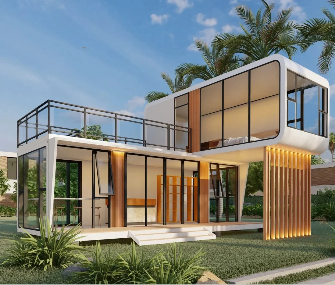 رائجة البيع مقاومة للصوت نمط جديد مساحة صغيرة عالية القوة وحدات الجاهزة كبسولة صغيرة متحركة كابينة التفاح الحديثة #2