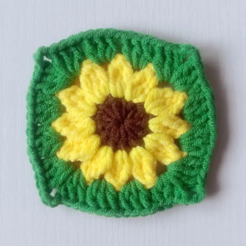 8cm Crochet Daisy Sunflower Coasters Cup Pad Granny Square DIY Creation For Sewing Clothes Hat Bag Dec Blankets Bags Patch