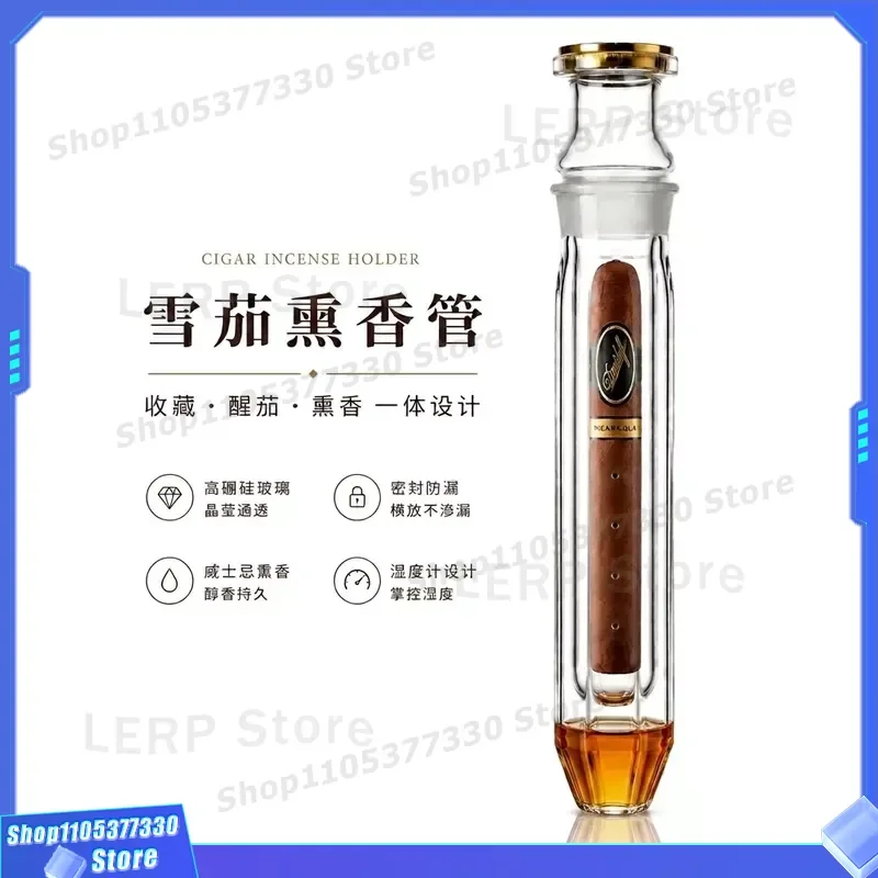 Premium Cigar Humidor Glass Tube Sealing Jar for Moisture Preservation High End Accessories Gift Box Chunhua Display Stand