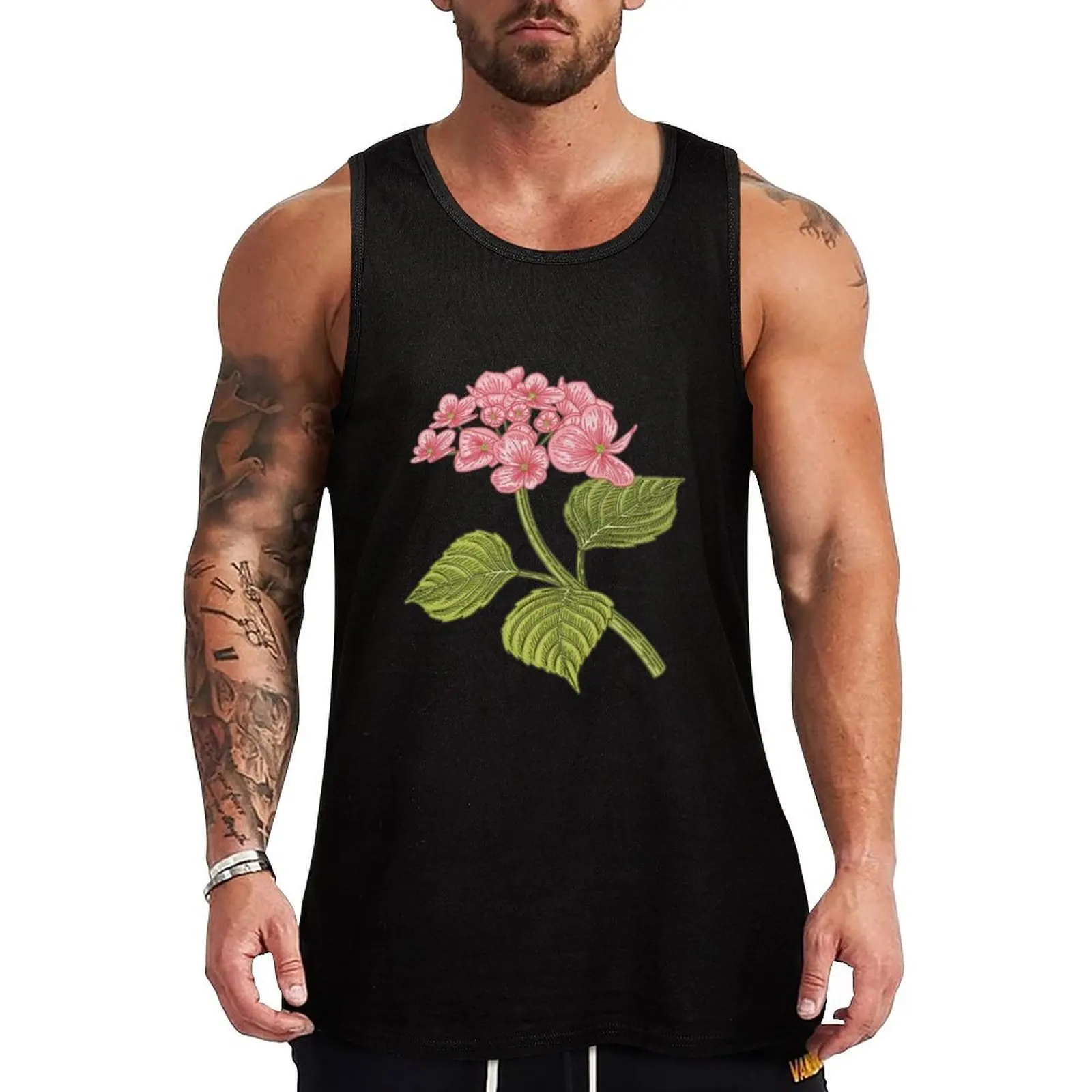 

Pink Flowers Tank Top men gym sleeveless jackets vest for men