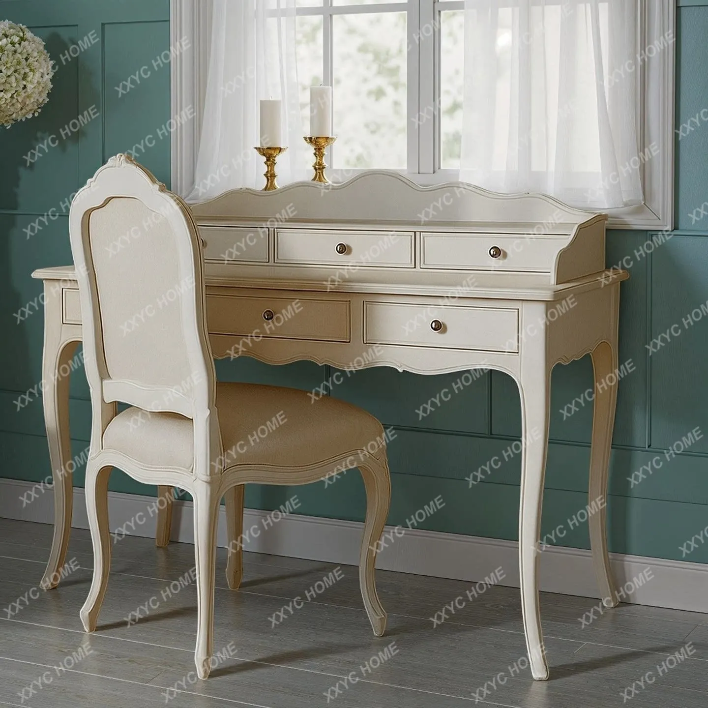 Rustic solid wood dresser antique bedroom little fairy makeup table modern fashion desk writing desk