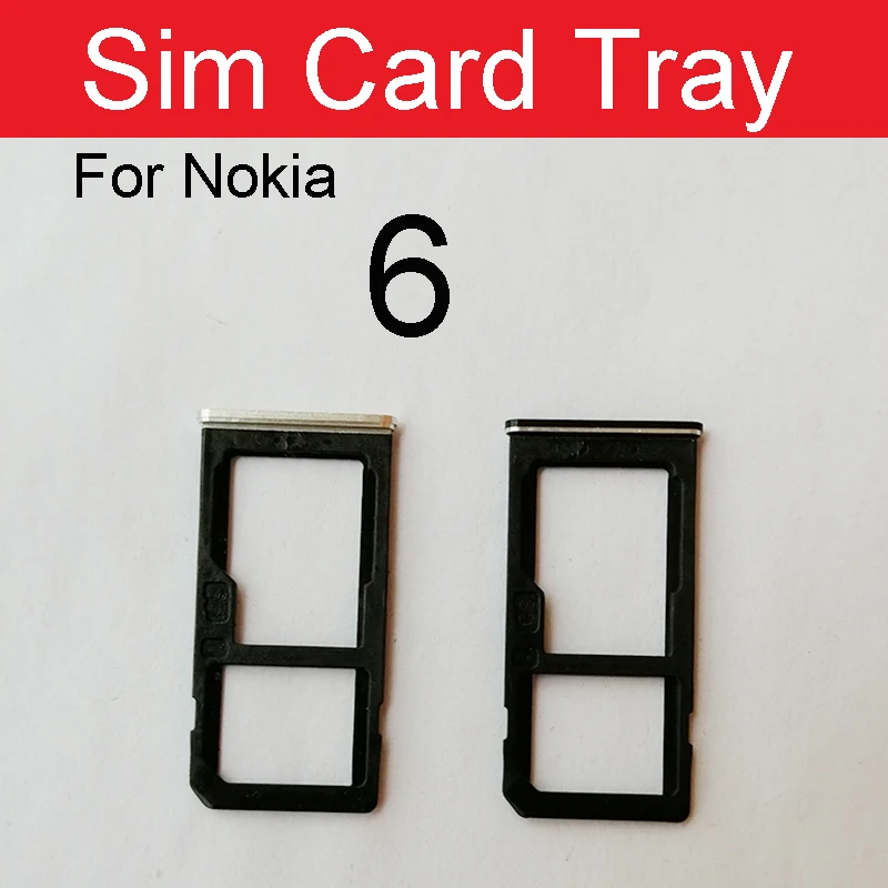 Sim Card Tray Holder For Nokia 6 6.1 Plus 6.1 2018 TA-1016 TA-1043 TA-1045 TA-1068 X6 Sim Reader Card Slot Adapter Repair Parts