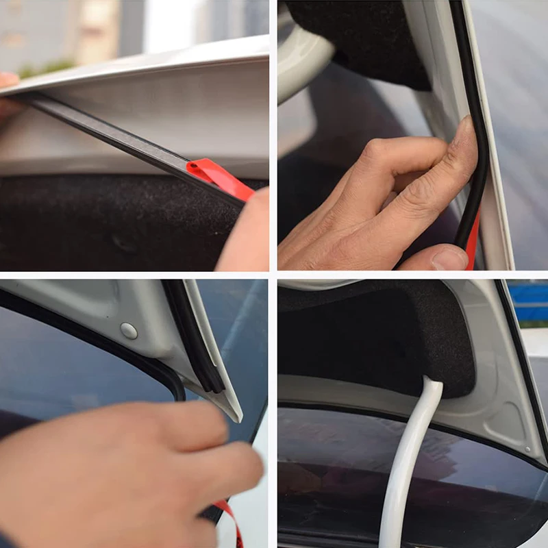 Car Weather Stripping Rubber Seal D-Shaped Door Seal Universal Self-Adhesive Auto Windproof Strip For Windows And Doors