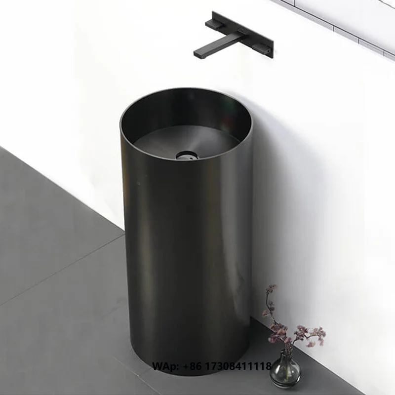 Bathroom Copper Color Freestanding Round Single Bowl SUS 304 Corner Sink Stainless Steel Laundry Sink