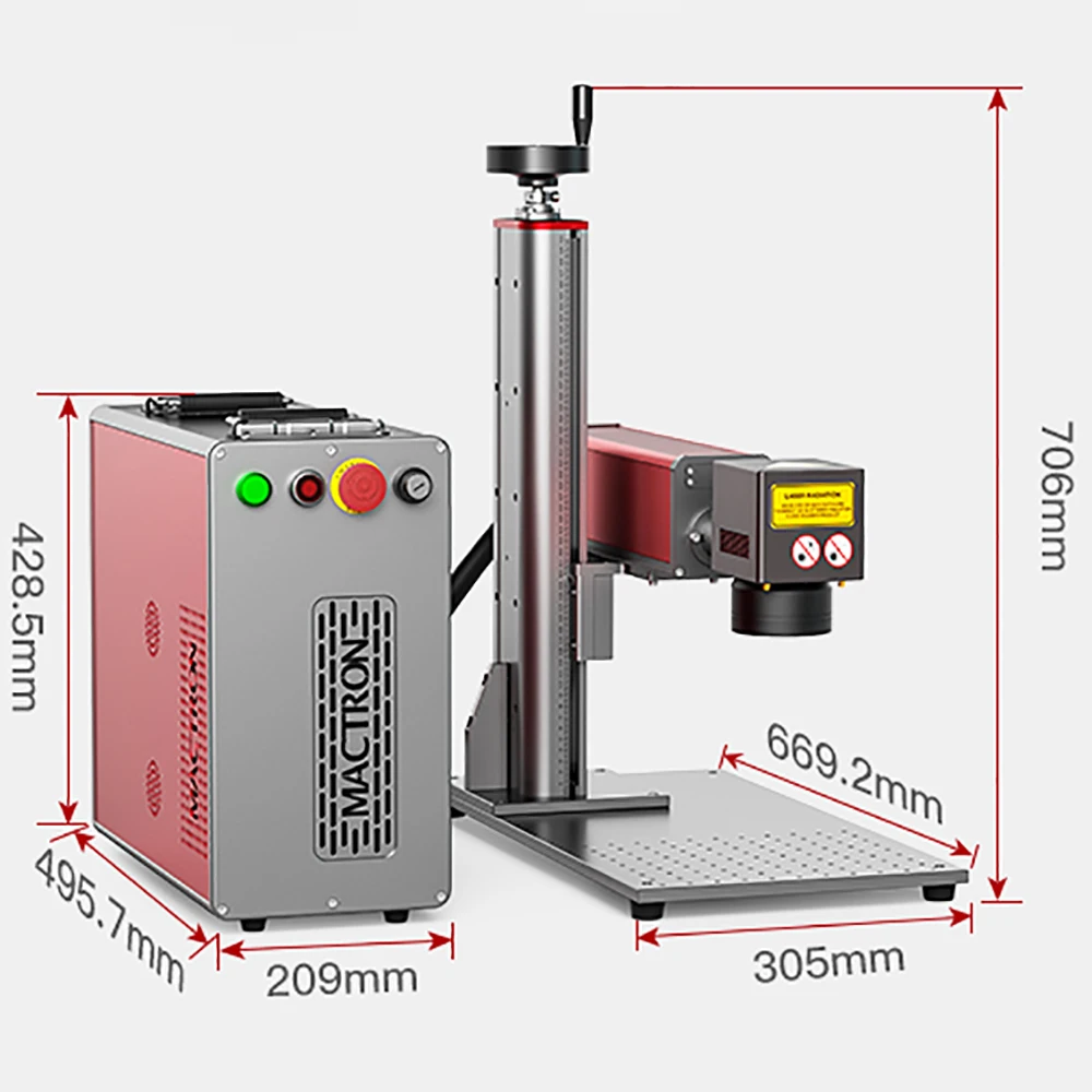Mactron-máquina de grabado láser Raycus Max, 50W, para joyería, Compatible con LightBurn