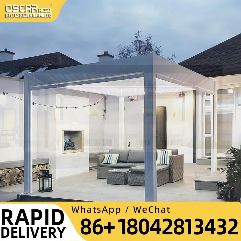 High Quality Manual Outdoor Waterproof System 3x3 3x4 Aluminium Bioclimatic Pergola for Garden Patio Backyard pergola
