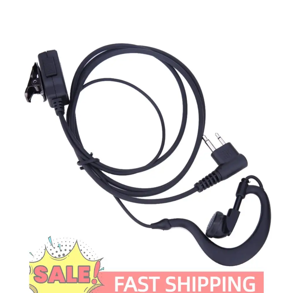 Auricolare con tubo d'aria da 1 m per walkie talkie auricolare con gancio per l'orecchio a 2 pin di ricambio per Motorola CB Radio CP88 CP040 CP100 CP110