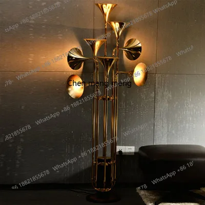 

Simple modern creative speaker floor lamp living room bedroom study warm designer hotel vertical floor lamp