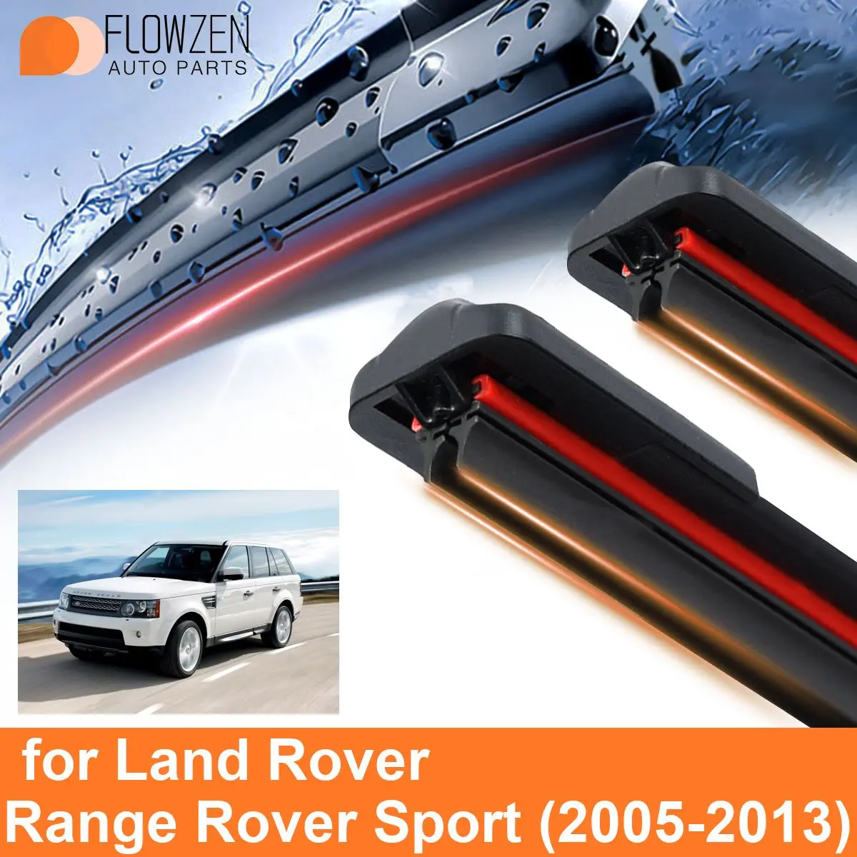 

Лезвия очистителей лобового стекла автомобиля для Land Rover Range Rover Sport, двойные резиновые бескаркасные Беспроводные аксессуары