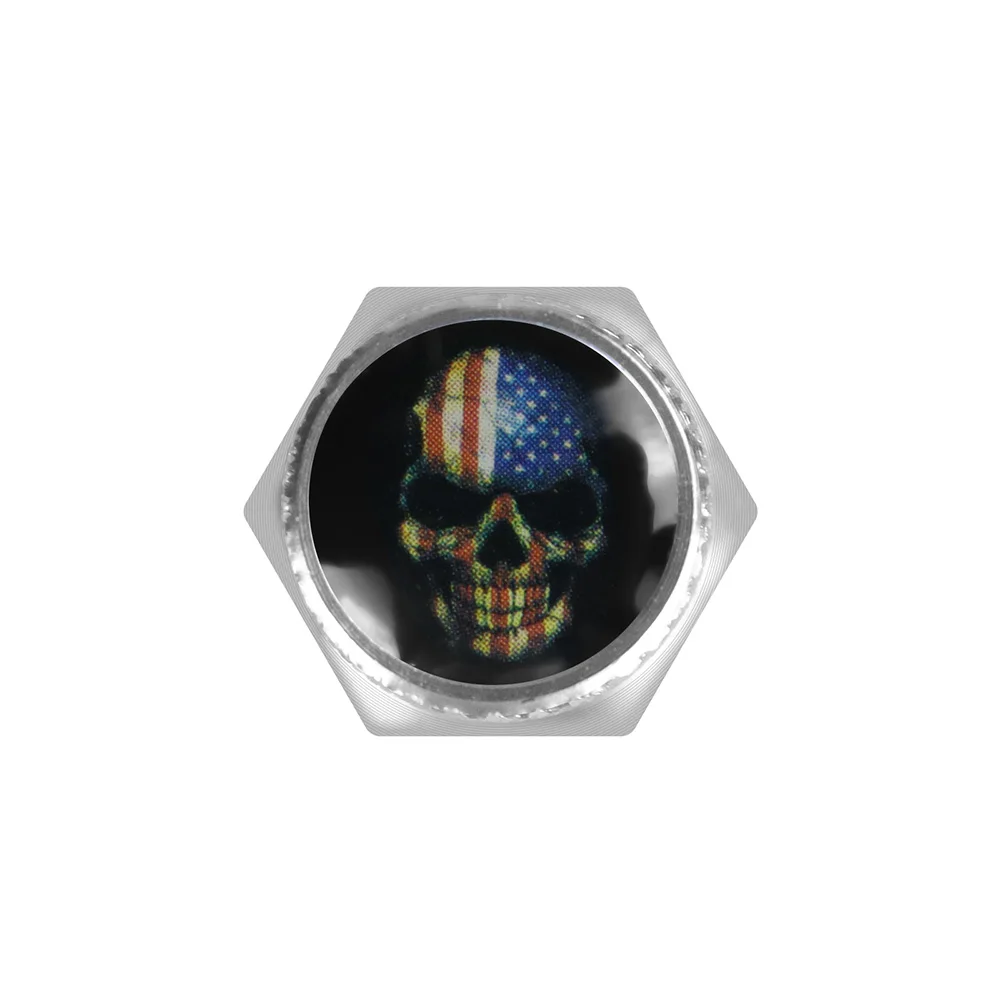 6mm Motorcycle Seat Knob Screw Aluminum Knurled Quick Release Seat Nut American Flag Skull Logo Replacement Bolt for Harley Davidson Street Glide Touring Electra Glide Road Glide