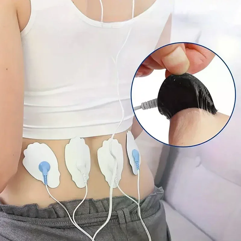 10Pcs Self-Adhesive Sticker Electrodes Pads Replacement Pack Electric Muscle Stimulator Patches Massage Acupuncture Conductive
