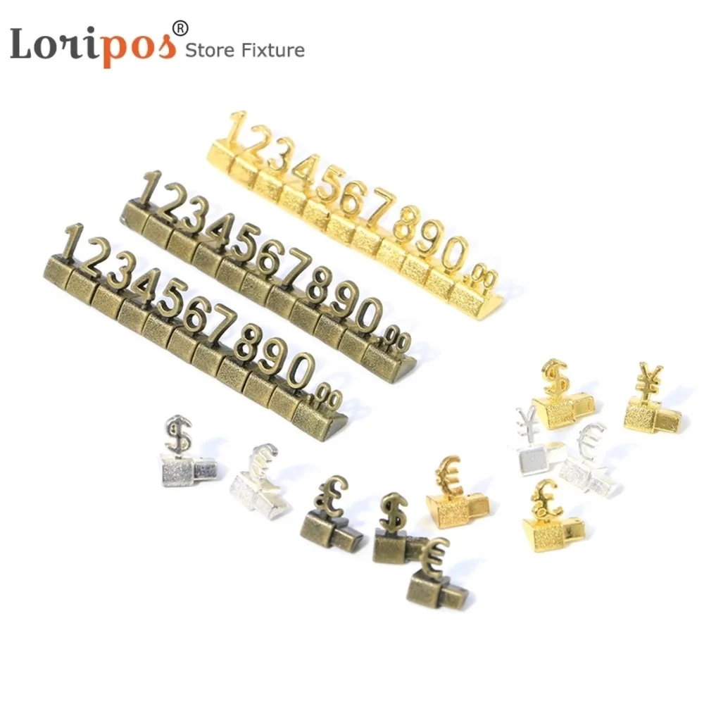 5 Pcs Metal Adjustable Mini Jewelry Price Cube Tag Digital Number Price Label Tag Price Display Stand