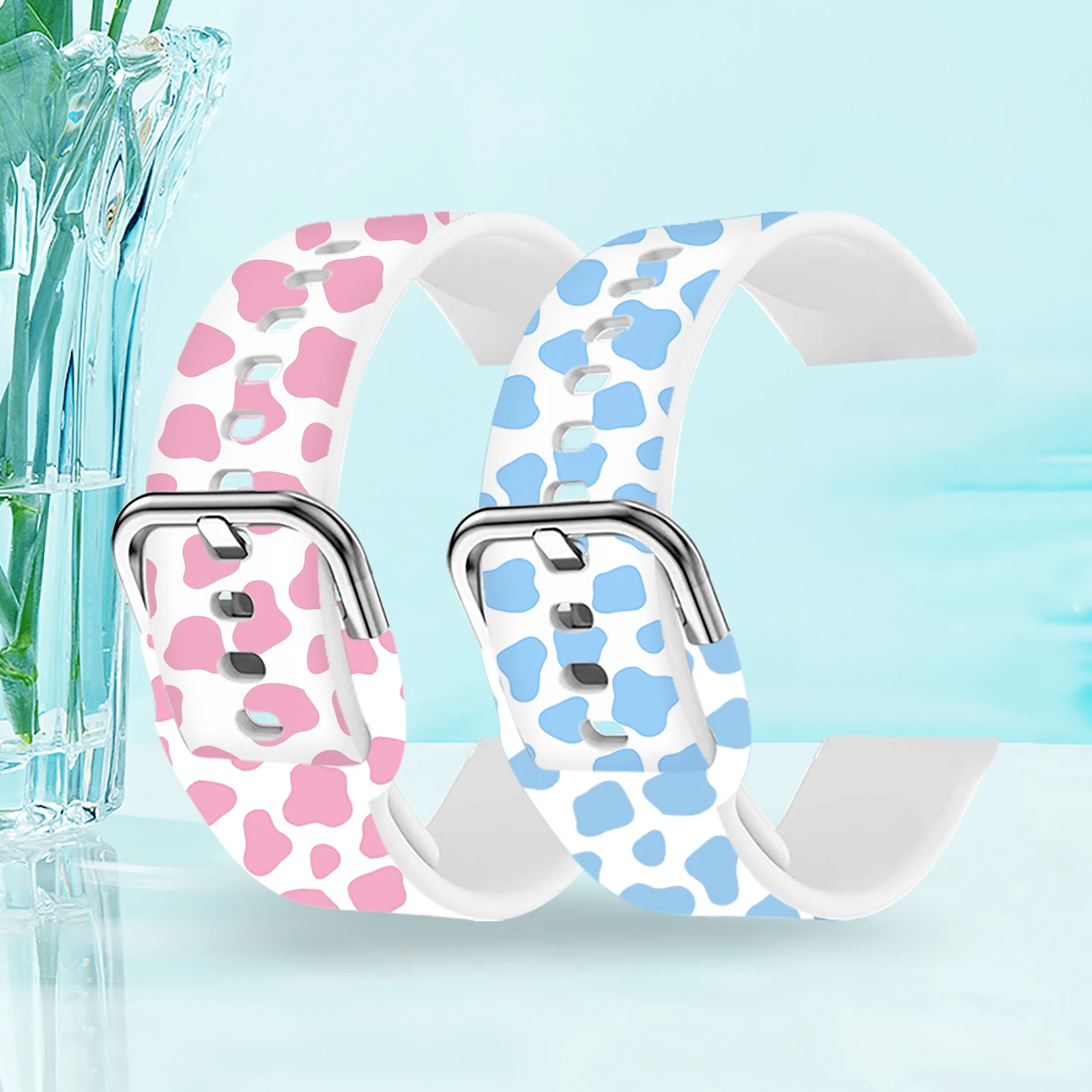 20MM Milk color block printed watch strap for Samsung Galaxy Watch 7/6/5 40mm 44mm Band Replaceable Bracelet for Xiaomi Huawei