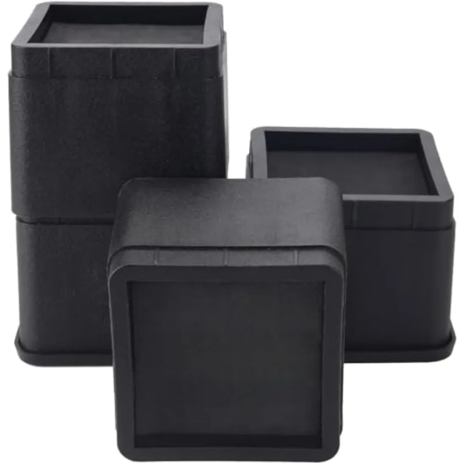 

D-home Adjustable Bed Risers 3 or 6 Inch - Heavy Duty Furniture Lifter Set of 4, ports 2, 200 lbs - for Under Bed Storage, Dorm