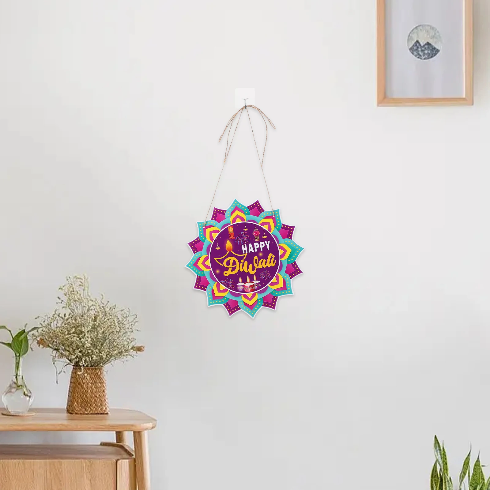 

10Pcs Diwali Hanging Door Signs Paper Ornaments Decorative Festival Pendants for Front Door Wall Indoor Indian Holiday Decor