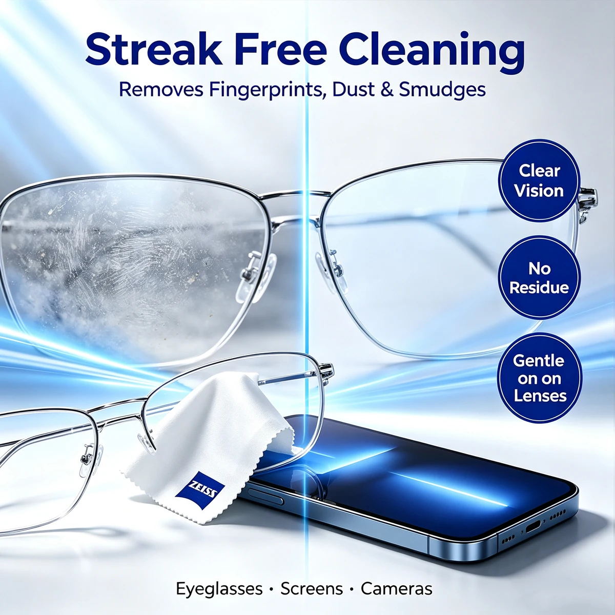 Microfiber Cleaning Cloth Soft Lint Free Lens Wipes Safe for Coated Eyeglasses Camera Lenses Mobile Phone Screen Cleaner Cloth