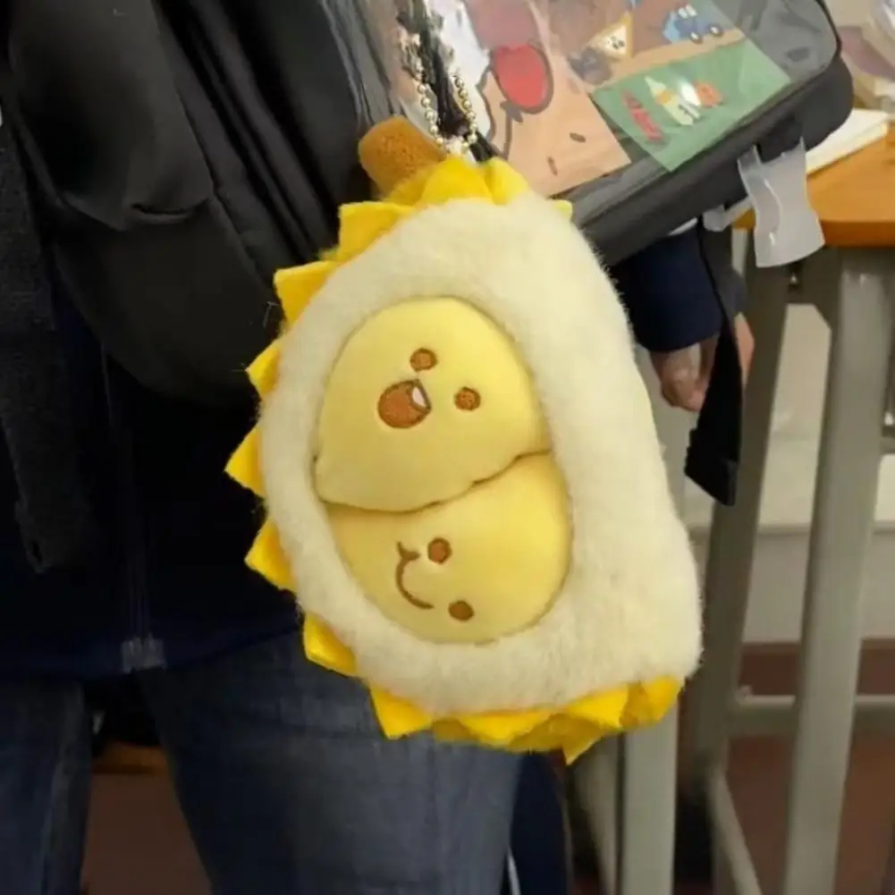 Funny Detachable Durian Plush Toy Mini Fruit Keychain Bag Hanging Ornament Creative Soft Stuffed Doll Gift For Children