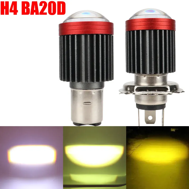 1PCS H4 Led Motorcycle Headlight Bulb H6 BA20D LED Moto White Yellow Hi-lo Beam Motorcycle Accessories motorcycle led headlight