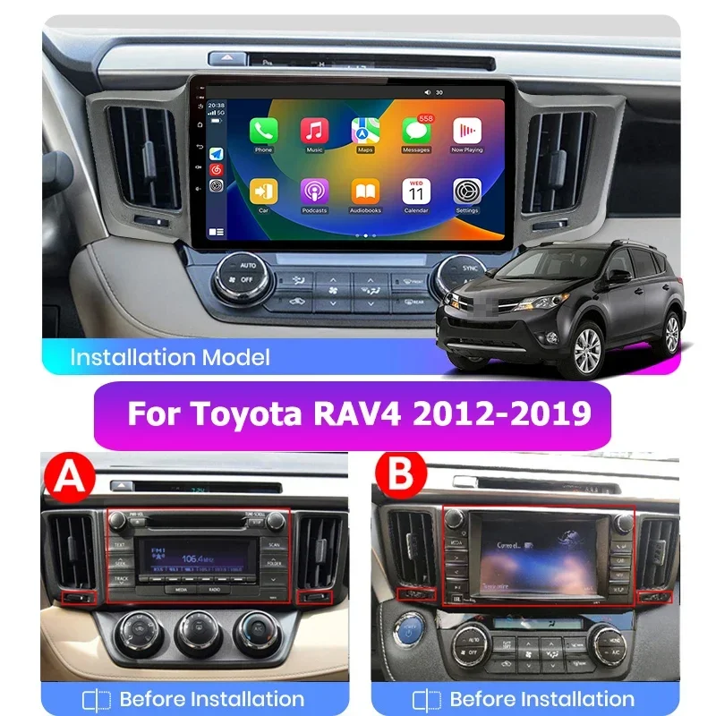 

Android 13 Radio For Toyota RAV4 Rav 4 XA40 2012 2013 2014 2015-2018 Car stereo Multimedia Player Carplay Auto GPS 2DIN NO DVD
