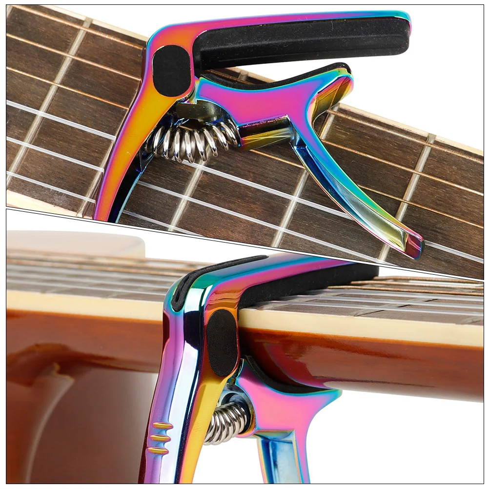 

Polished Nickel Capo Instrument Accessory Simple Adjustable Colorful Metal Steel Guitar Part