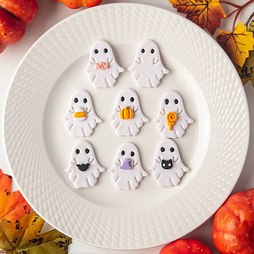 Halloween Ghost Polymer Clay Cutter Mini Decoration Polymer Clay Mold DIY Festival Party Earrings Pendant Ornament Ceramic Tool