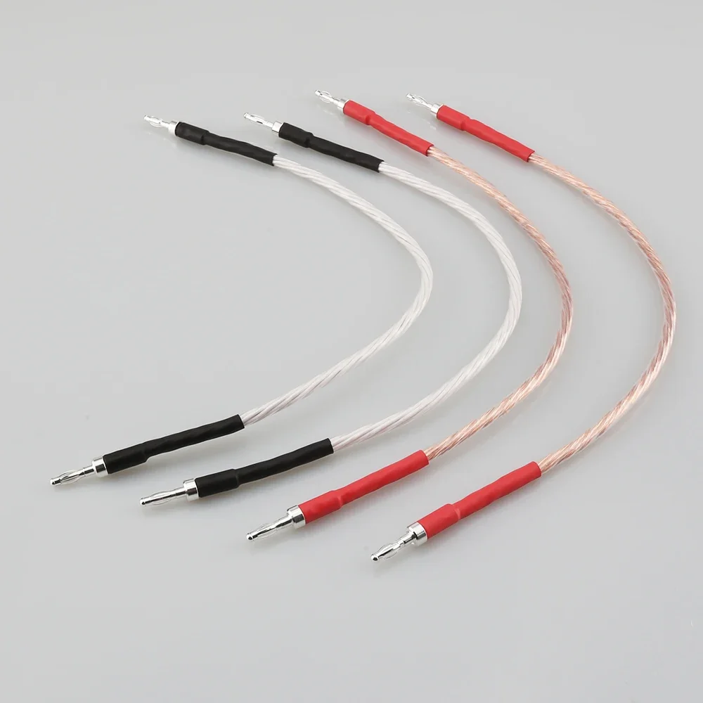 오디오크래스트 점퍼 링크 퍼포먼스 스피커 케이블, 바나나 플러그-바나나 플러그, 하이파이 점퍼 케이블, 4x20cm